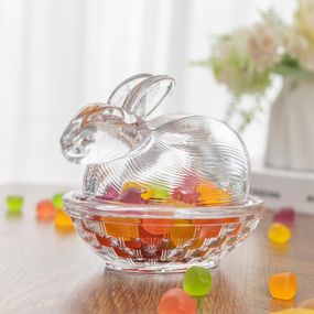 Цукерниця з кришкою Кришталевий Кролик 12Х8х9см