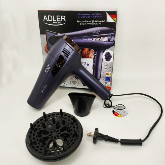 Мощный фен для сушки и укладки волос Adler AD 2273 2400Вт, Женский мощный фен для укладки волос QA-51 | Зображення 4