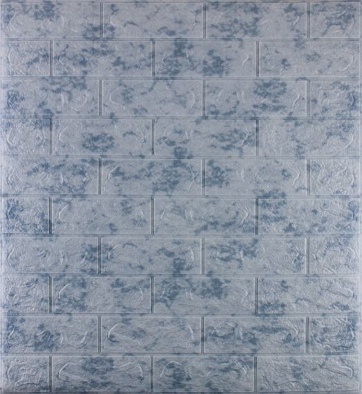 3D панель самоклеюча Шпалери під декоративну цеглу Самоклейка 3Д Мармурова цегла Світло блакитний