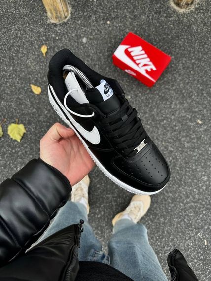 Зимові кросівки Nike Air Force, топ якість (чорно-білі) | Зображення 2