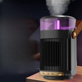Обогреватель портативный с увлажнителем воздуха 800 Вт Healting Humidifier Черный