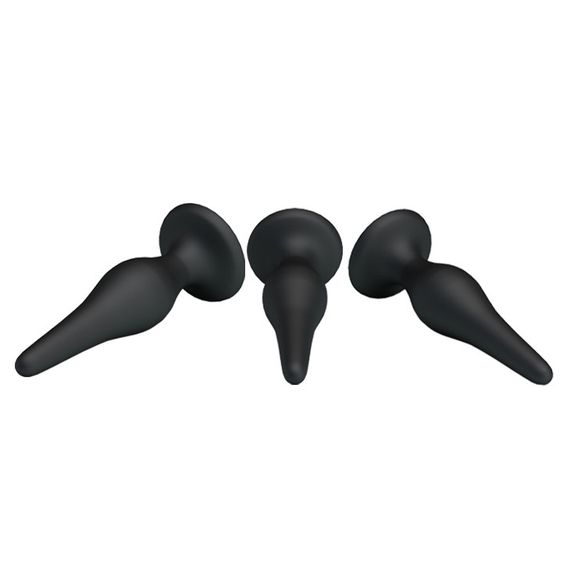 Набір анальних пробок - Pretty Love Begginer's Mini Anal Kit Black Sex Aura | Зображення 3