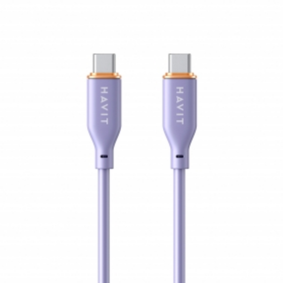 Кабель USB PD Type-C/Type-C Havit HV-CB603 3,0A гіпереластик 1,2м фіолетовий | Зображення 1