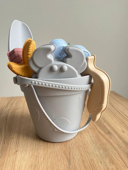 Набір іграшок для піску дитячий силіконовий Сірий