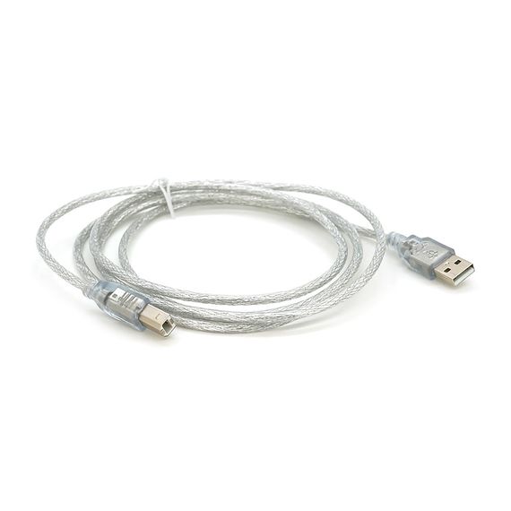 Кабель USB 2.0 AM/BM, 1.8m, прозорий