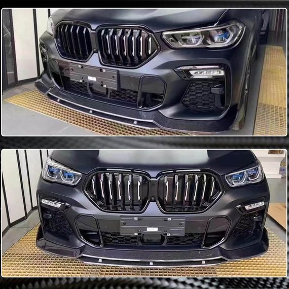 Накладка на передній бампер Карбон (2020-2022 M Competition) для BMW X6 G06 2019- рр | Зображення 2