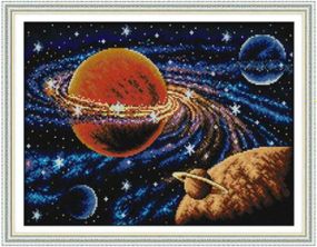 Набор для вышивания по нанесённой на канву схеме "Milky way". AIDA 14CT printed 45*32 см