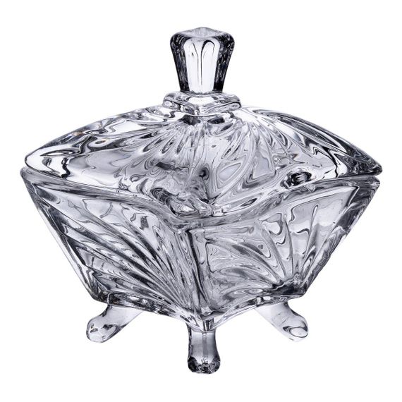 Цукорниця з кришкою 7.5×7.5×9 см ваза цукорниця скляна HP-4-117