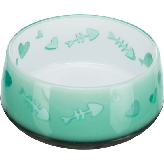 Миска Trixie для котів Рибка/Серце пластикова на гумовій основі 300 мл/12 см | Зображення 1