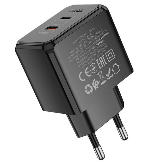 МЗП Hoco CS16A Wish PD20W (1USB-C/1L) Black | Зображення 6