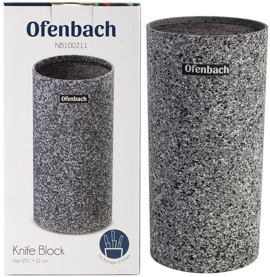 Підставка-колода Ofenbach Grey Marble для кухонних ножів 11х11х22 см, кругла | Зображення 4