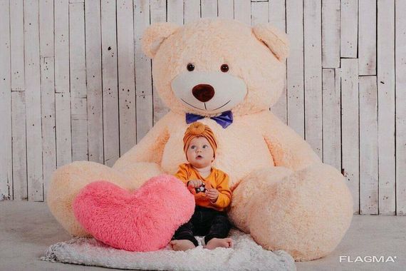 Большой плюшевый мишка Yarokuz Ричард 2 метра Персиковый