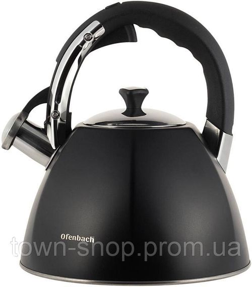 Чайник Ofenbach Augsburg Black 3.2л со свистком, нержавеющая сталь, черный NB-100308