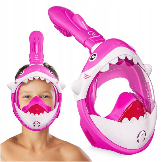 Маска для снорклінгу TSUNAMI Shark повнолицьова, дитяча Pink (P-5905973405430) | Зображення 6