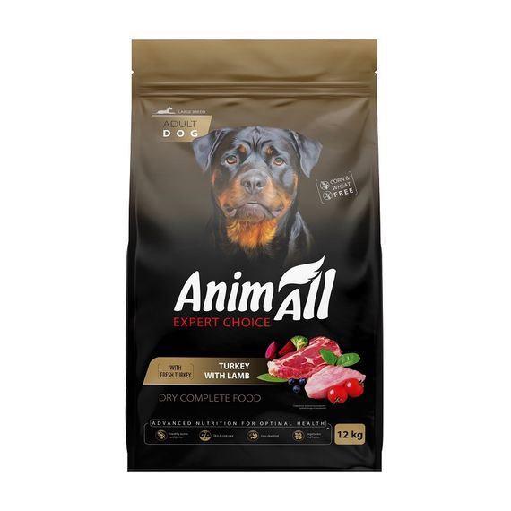Сухий корм з індичкою та ягнятиною для собак великих порід Animall Dog Turkey with Lamb Large Breed, 12 кг