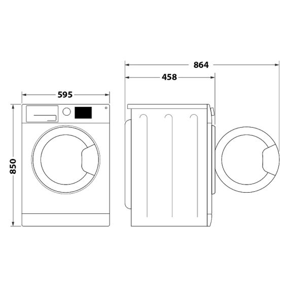 Пральна машина Whirlpool фронтальна, 6кг, 1200, A+++, 43см, дисплей, інвертор, люк чорний, білий (WRBSS6239WUA) | Зображення 5