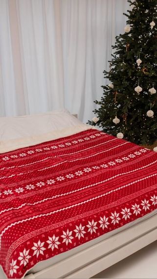 Плед Dushka Home Новогодний 20774 200х230 см красный