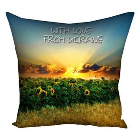 Подушка габардинова з принтом With love from Ukraine 30x30 (3P_UKR036)