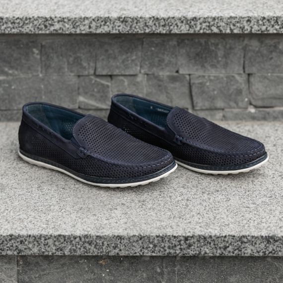 Літні мокасини Кадар синій колір, 45 розмір (на стопу 29 см) | Зображення 1