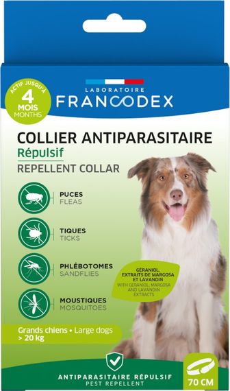 Нашийник від бліх та кліщів для собак Francodex Repellent Collar, 70 см