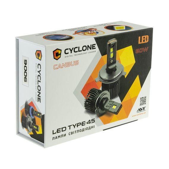 Светодиодные лампы Cyclone LED H1 6000K 12000Lm type 45 Can Bus (2 лампы) | Зображення 5