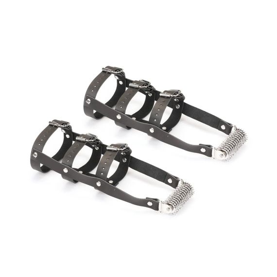 Шкіряна портупея для гомілкостопу зі шпорами Liebe Seele Leather High Heel Ankle Harness Silver Sex Aura