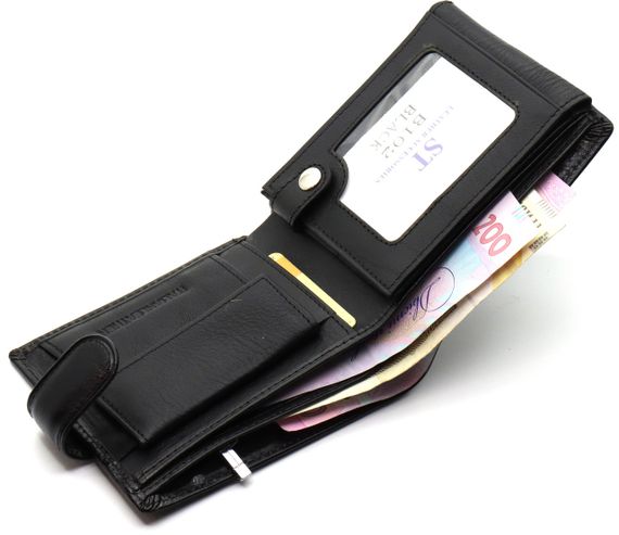 Классическое мужское портмоне из натуральной кожи ST Leather В102 Черный | Зображення 8