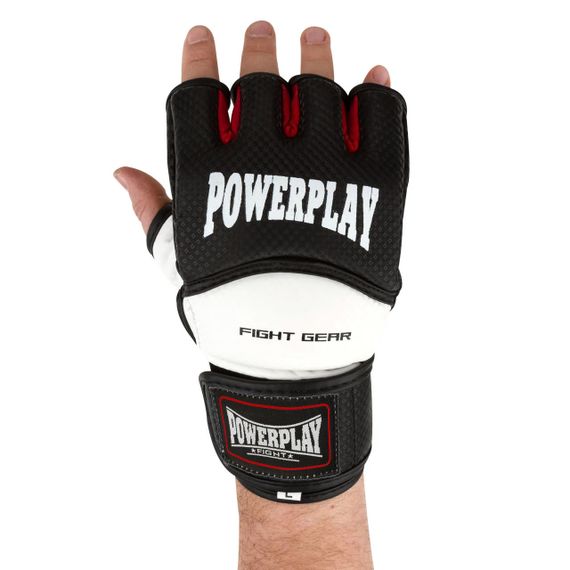 Рукавиці для MMA PowerPlay 3075 Чорні-Білі XL | Зображення 4