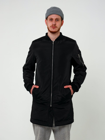 Бомбер Плащ чорний S M