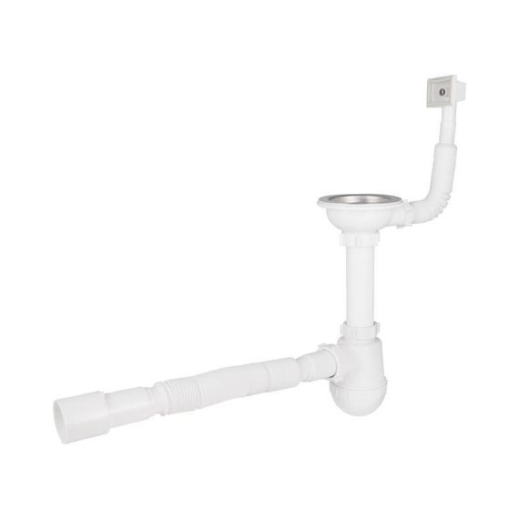 Сифон для кухонной мойки Lidz (WHI) 60 05 M001 01 EURO (выход 50 мм)