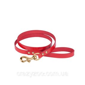 Повідець для собак BronzeDog шкіряний червоний 1.6х122 см 47133/T