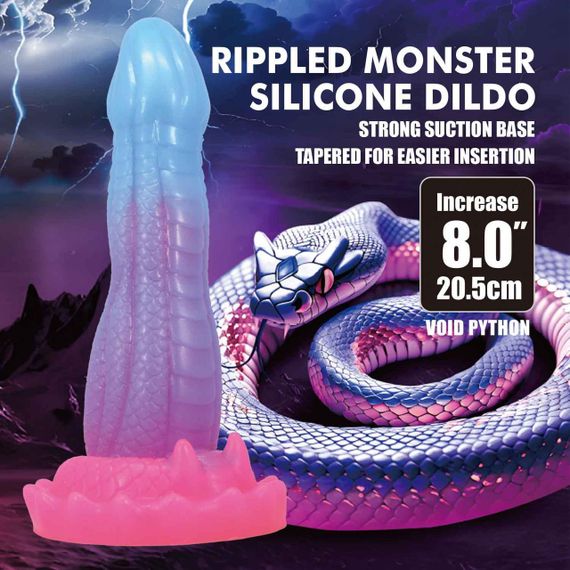 Фалоімітатор Power Monsters Void Python – 20.5 cm Rippled Monster Silicone Dildo Sex Aura | Зображення 1