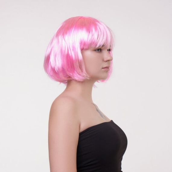 Перука каре з чубчиком Fetish Hair, рожевий, 25 см | Зображення 1