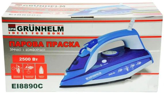 Праска парова Grunhelm EI8890C 2500 Вт відпарювач для прасування одягу з керамічним покриттям | Зображення 8