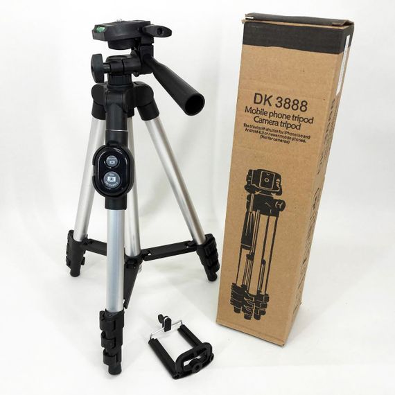 Штатив тринога Tripod DK-3888, Штатив для съемки с телефона и камеры, Трипод для телефона EM-16 | Зображення 7