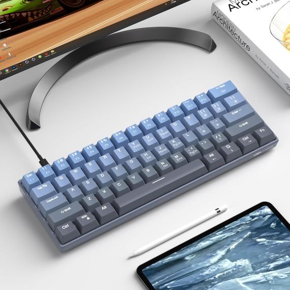 Механічна клавіатура MageGee 60% з жовтими перемикачами та RGB-підсвіткою, німецька розкладка | Зображення 4