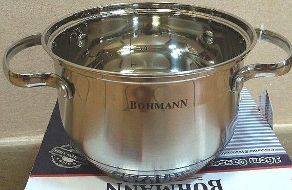 Каструля Bohmann BH-1418, 2.9 л, 18 см, з нержавіючої сталі з кришкою, для всіх типів плит | Зображення 2
