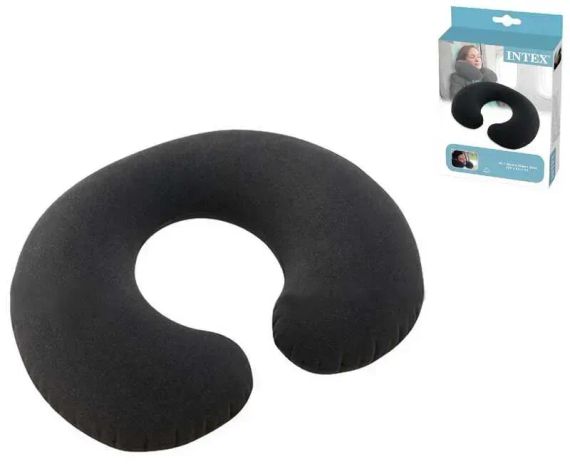 Надувна подушка-підголовник Intex 68675 33 х 25 х 8 см Чорний shop (6941057466750)