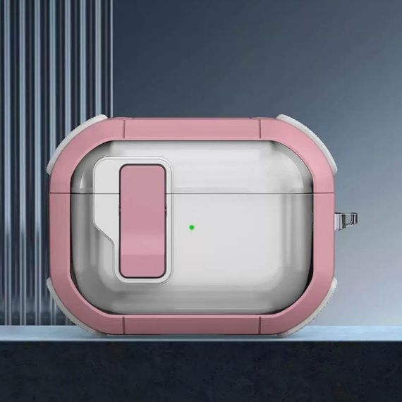 Футляр протиударний Locking Button для навушників Airpods Pro Pink | Зображення 1