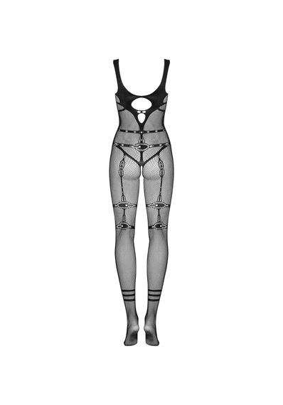 Комбінезон сітка Obsessive Bodystocking N123, чорний, One Size | Зображення 5