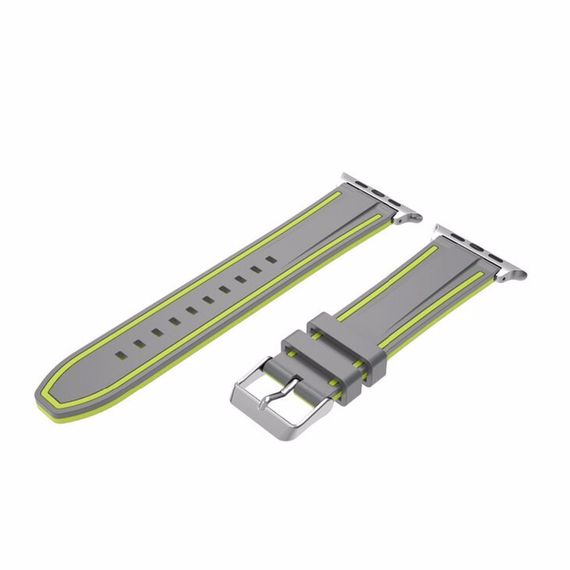 Силіконовий ремінець Primo Color Strip для Apple Watch 38mm / 40mm / 41mm -  Grey&Yellow | Зображення 2