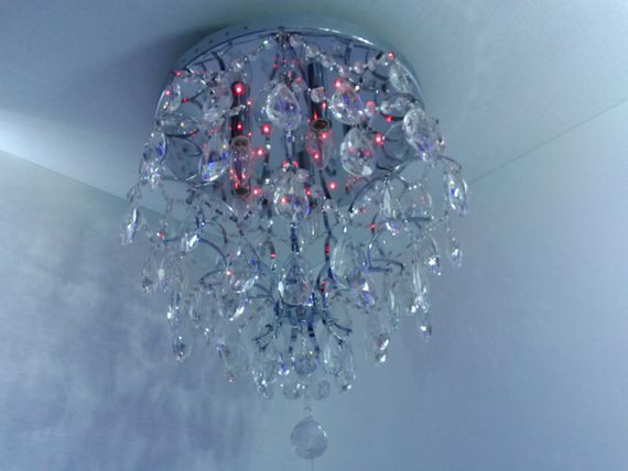 Люстра стельова кришталева з пультом 25483 Хром 46х45х45 см. | Зображення 5