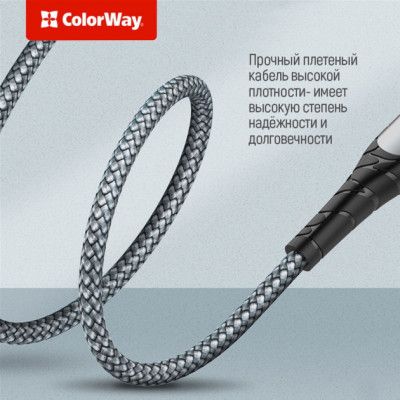 Дата кабель USB-C to Lightning 2.0m ColorWay (CW-CBPDCL036-GR) | Зображення 5