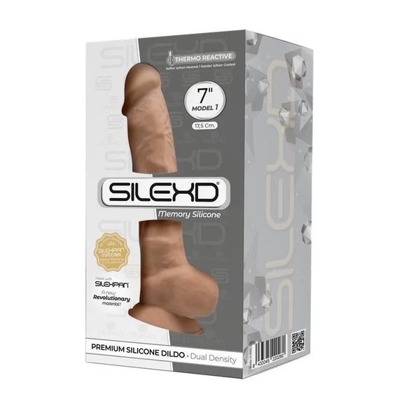 Фалоімітатор термореактивний з присоскою SilexD Model 1 бежевий sexstyle | Зображення 3