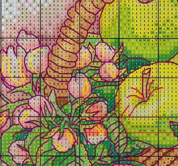 Набір для вишивання за нанесеною на канву схемою "Flowers and fruits". AIDA 14CT printed 34*27 см | Зображення 4