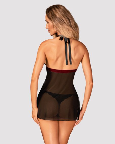 Сорочка беби-долл Obsessive Rossita babydoll Черная L/XL | Зображення 1