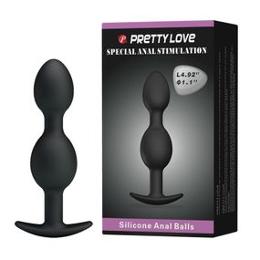 Анальна пробка - Pretty Love Special Anal Stimulation Anal Balls 4.92" Black Sex Aura