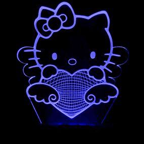 Акриловий світильник-нічник Хелоу Кіті синій tty-n000940