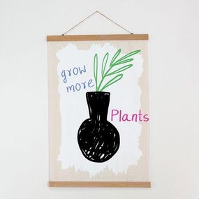 Постер тканевый на стену Grow more plants 60х93 см (TPSR_25F005)