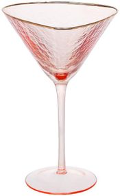 Набір 4 фужери Diva Pink келихи для мартіні 190мл, рожевий із золотим кантом